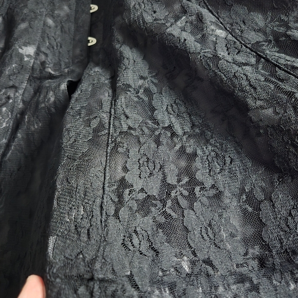 Alt Noir black lace overbust skirted corset size small - Picture 2 of 11